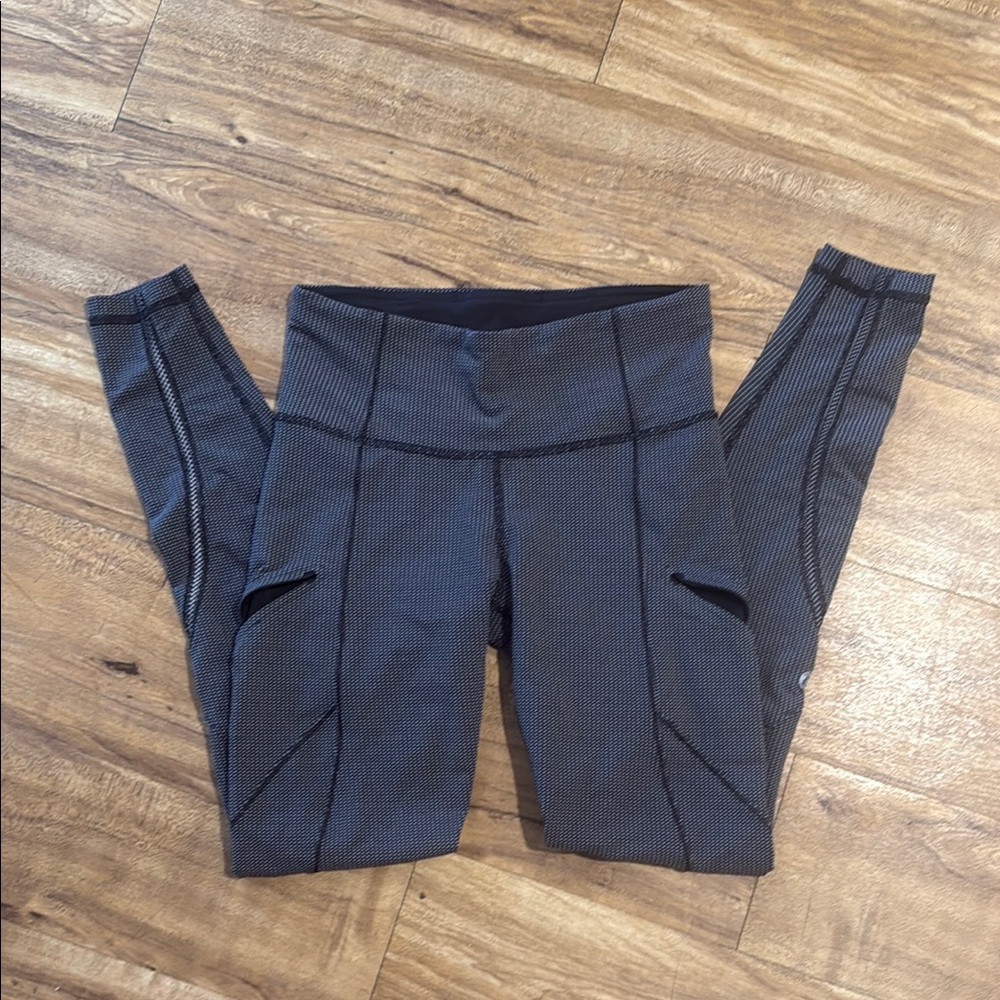 Gray High-Waisted Leggings